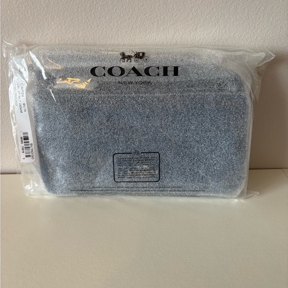 Coach Double Zip Wallet -  Denim/Silver/Indigo - Picture 6 of 11